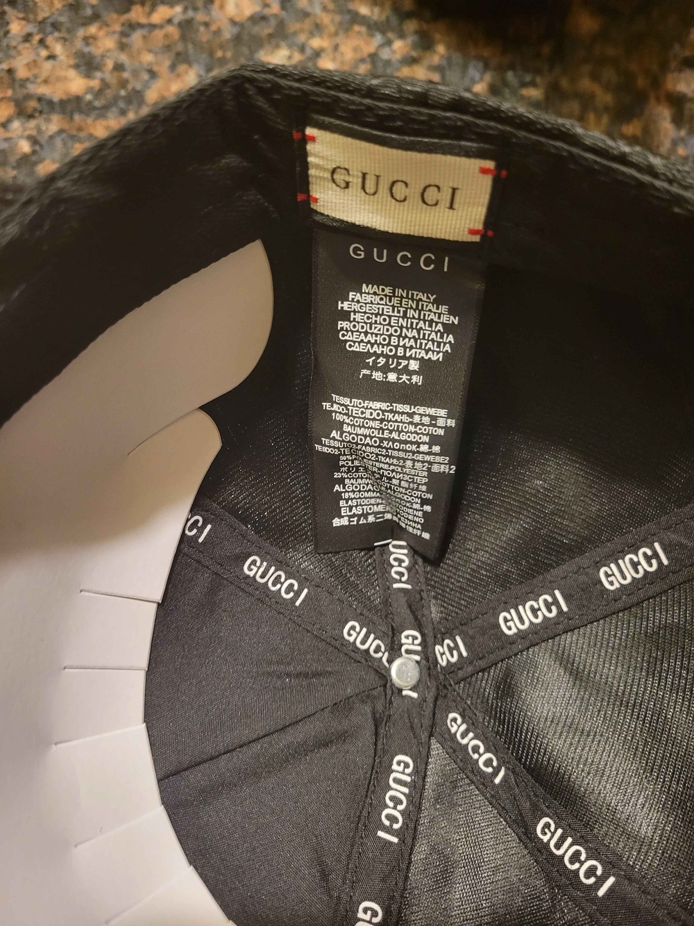Gucci Monogram Black Baseball Cap with Signature Web Stripe - Black - Picture 7 of 9